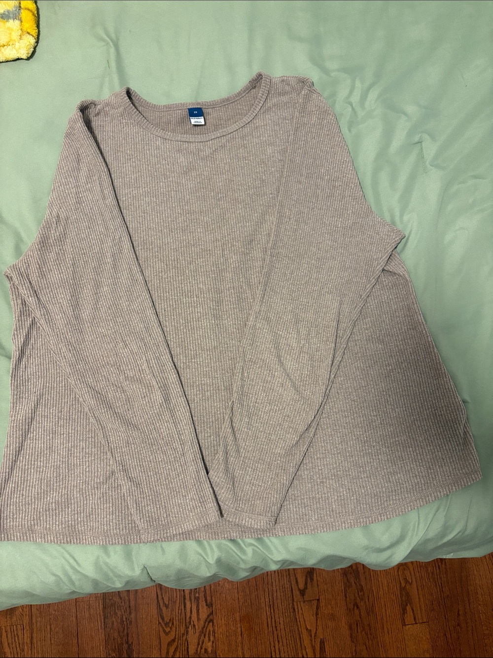 Old Navy Long-Sleeve Ribbed Crewneck Top - Taupe